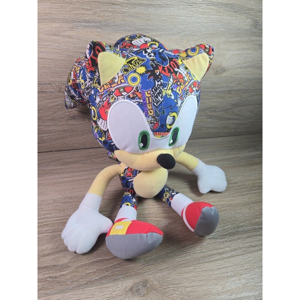 Sonic the Hedgehog LARGE 18" Sticker Bomb Plush Stuffed Authentic SEGA Toy 2019